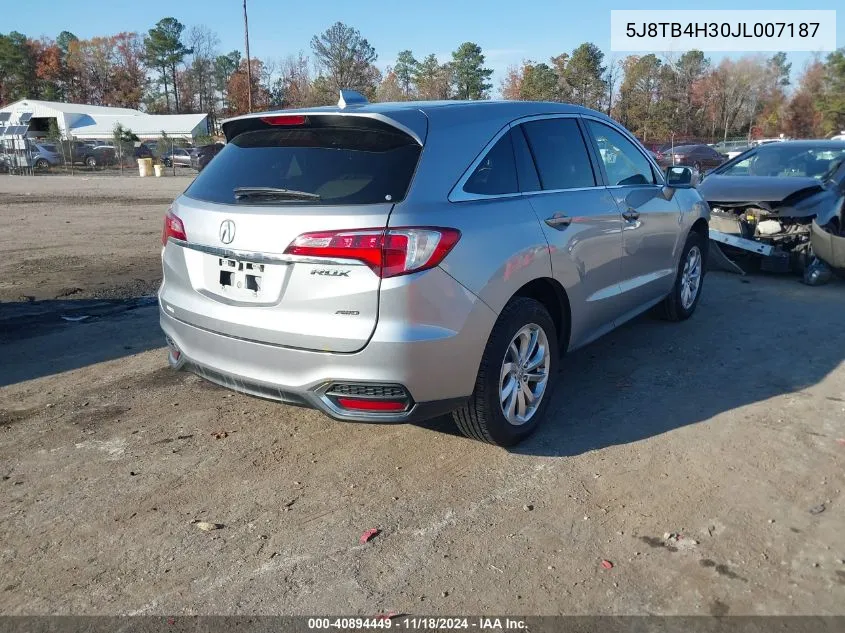 2018 Acura Rdx Acurawatch Plus Package VIN: 5J8TB4H30JL007187 Lot: 40894449