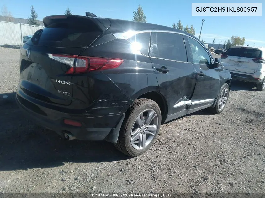 2019 Acura Rdx VIN: 5J8TC2H91KL800957 Lot: 12107462