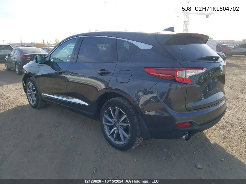 2019 Acura Rdx VIN: 5J8TC2H71KL804702 Lot: 12129620