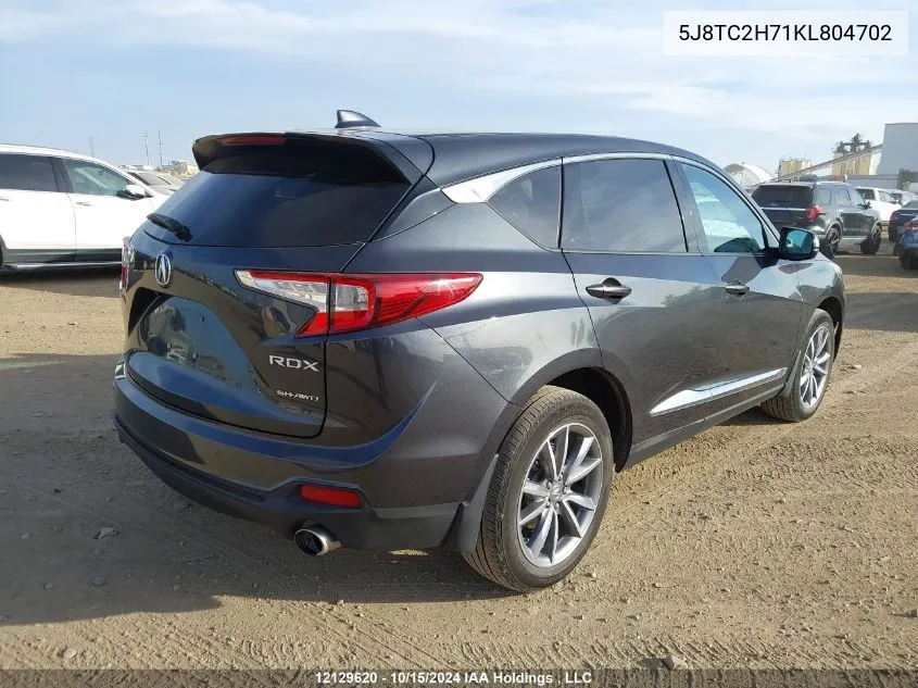 2019 Acura Rdx VIN: 5J8TC2H71KL804702 Lot: 12129620