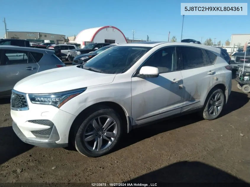 2019 Acura Rdx VIN: 5J8TC2H9XKL804361 Lot: 12133875