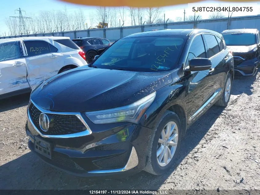 2019 Acura Rdx VIN: 5J8TC2H34KL804755 Lot: 12154197