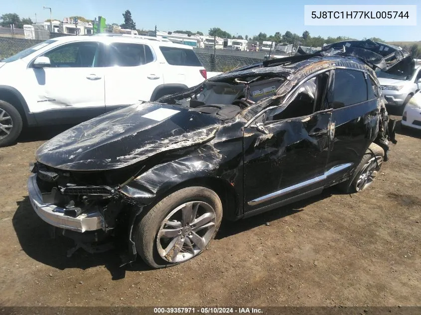 5J8TC1H77KL005744 2019 Acura Rdx Advance Pkg