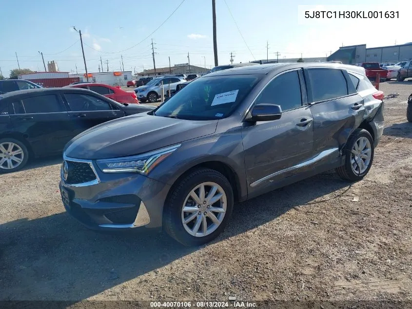 2019 Acura Rdx Standard VIN: 5J8TC1H30KL001631 Lot: 40070106