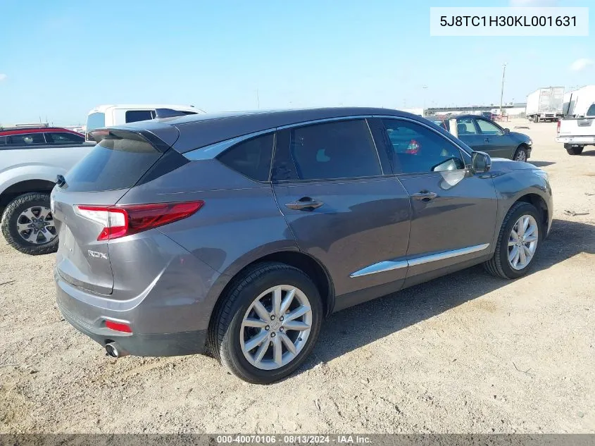 2019 Acura Rdx Standard VIN: 5J8TC1H30KL001631 Lot: 40070106