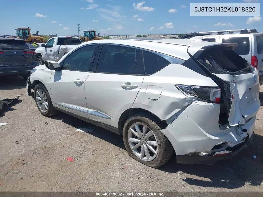 2019 Acura Rdx Standard VIN: 5J8TC1H32KL018320 Lot: 40119632