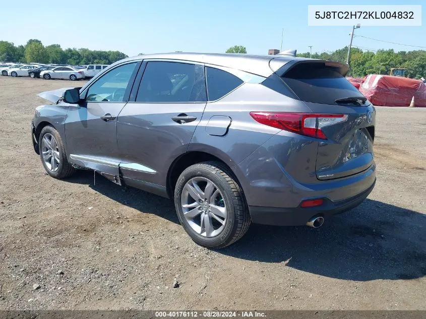 2019 Acura Rdx Advance Package VIN: 5J8TC2H72KL004832 Lot: 40176112