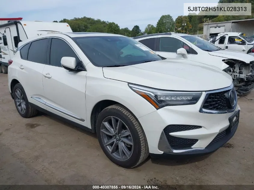 2019 Acura Rdx Technology VIN: 5J8TC2H51KL028313 Lot: 40307855