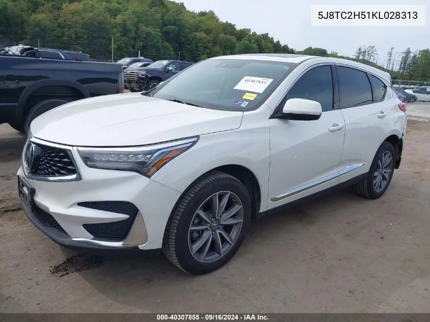 2019 Acura Rdx Technology VIN: 5J8TC2H51KL028313 Lot: 40307855