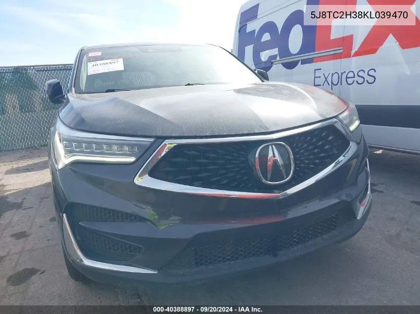 2019 Acura Rdx Standard VIN: 5J8TC2H38KL039470 Lot: 40388897