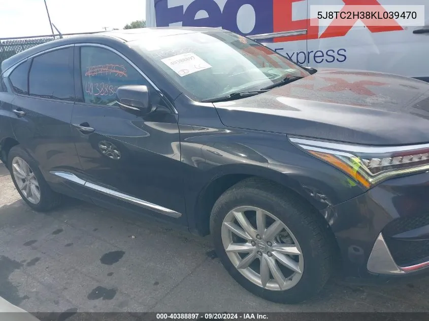 2019 Acura Rdx Standard VIN: 5J8TC2H38KL039470 Lot: 40388897