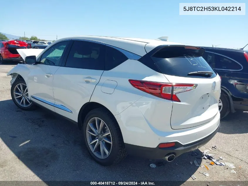 2019 Acura Rdx Technology Package VIN: 5J8TC2H53KL042214 Lot: 40418712