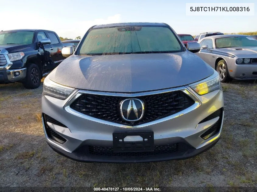 2019 Acura Rdx Advance Package VIN: 5J8TC1H71KL008316 Lot: 40478127