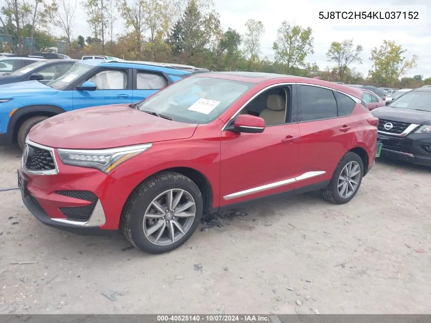 2019 Acura Rdx Technology VIN: 5J8TC2H54KL037152 Lot: 40525140