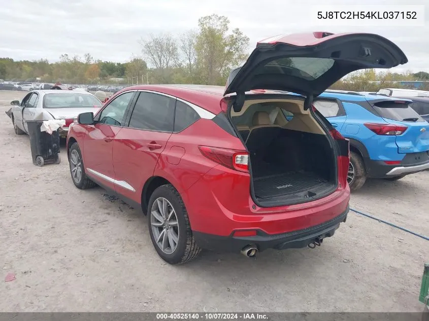 2019 Acura Rdx Technology VIN: 5J8TC2H54KL037152 Lot: 40525140