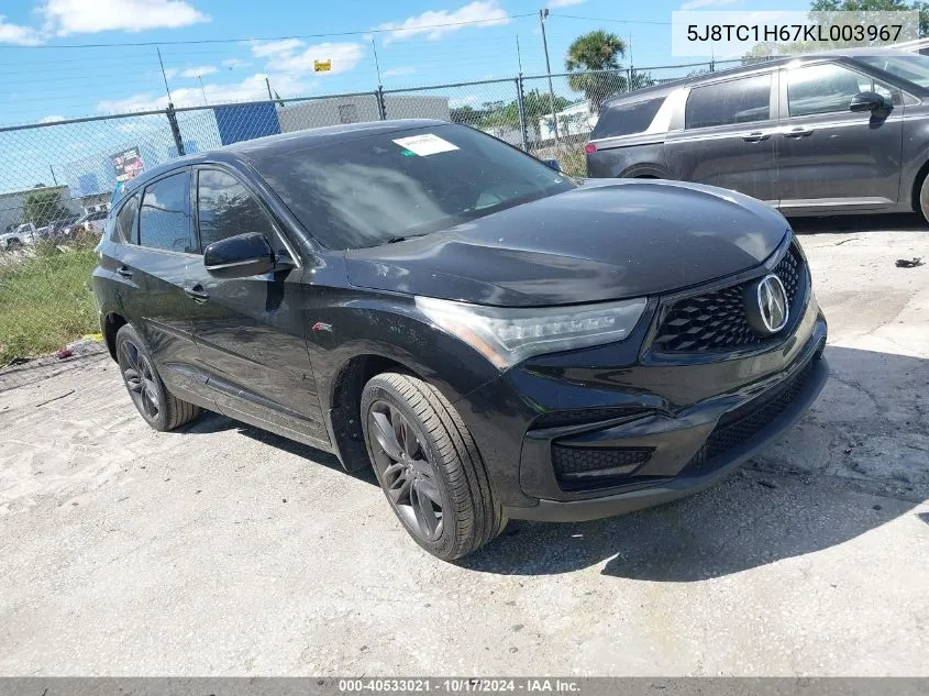 2019 Acura Rdx A-Spec VIN: 5J8TC1H67KL003967 Lot: 40533021