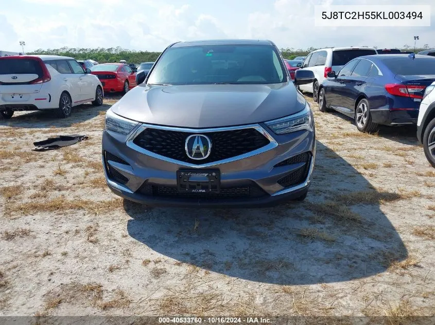 2019 Acura Rdx Technology Package VIN: 5J8TC2H55KL003494 Lot: 40533760