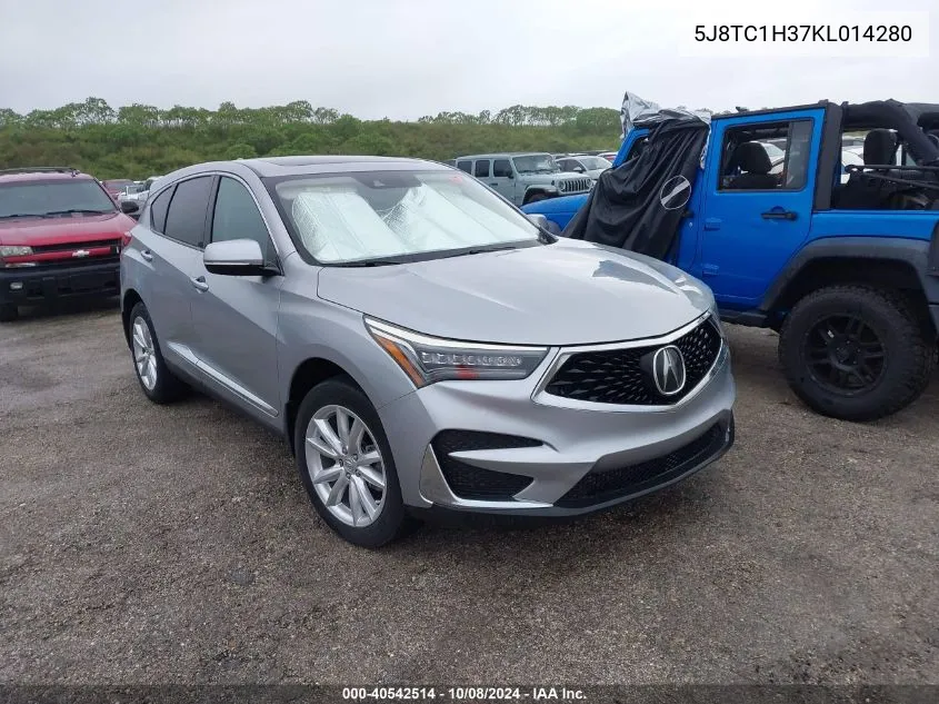 2019 Acura Rdx Standard VIN: 5J8TC1H37KL014280 Lot: 40542514