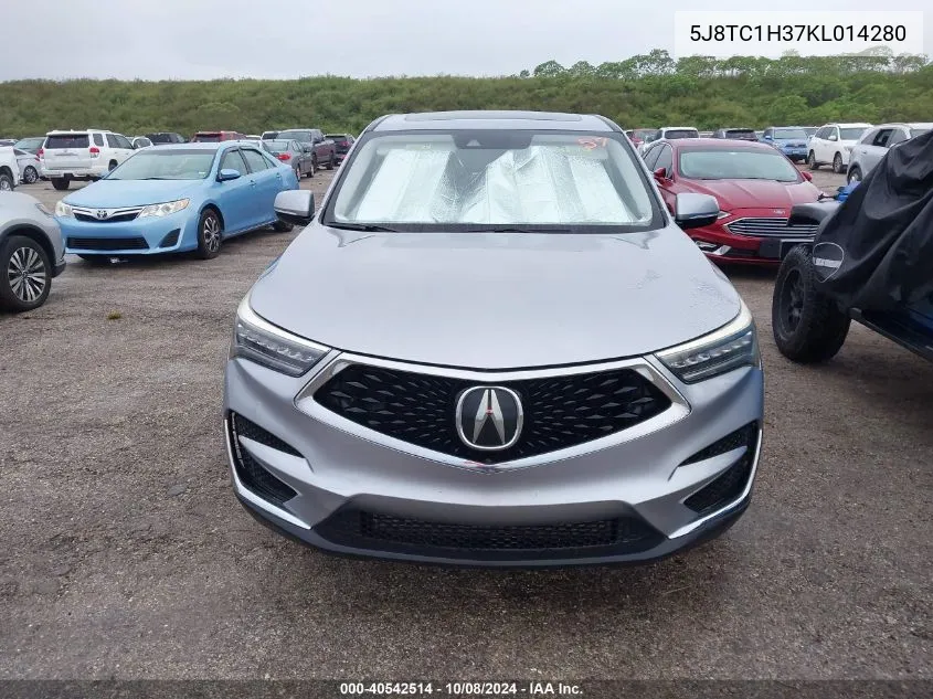 2019 Acura Rdx Standard VIN: 5J8TC1H37KL014280 Lot: 40542514