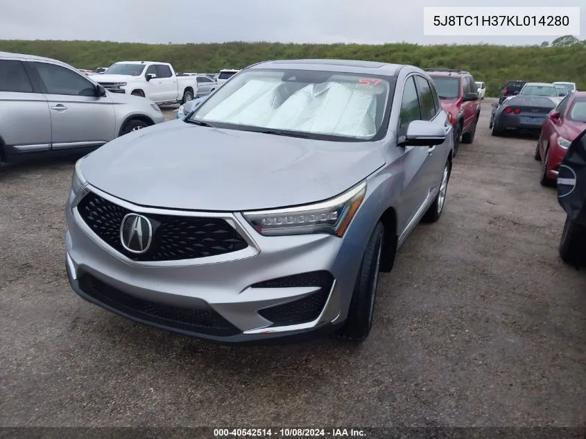 2019 Acura Rdx Standard VIN: 5J8TC1H37KL014280 Lot: 40542514