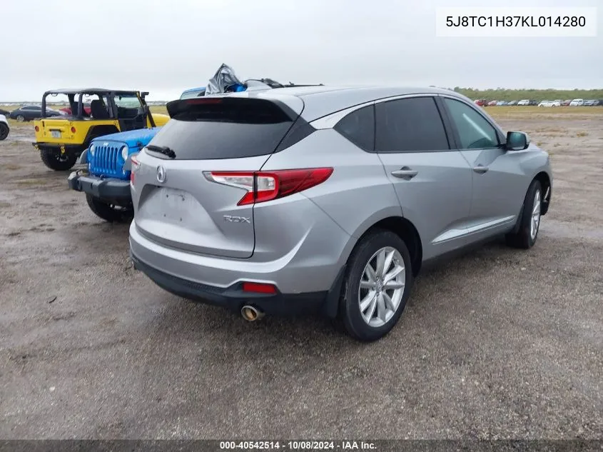 2019 Acura Rdx Standard VIN: 5J8TC1H37KL014280 Lot: 40542514