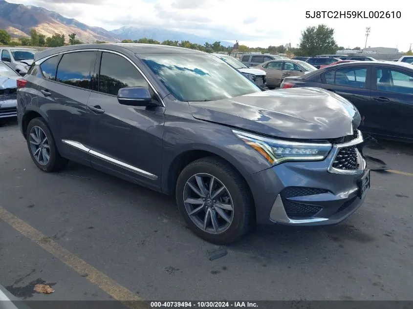 5J8TC2H59KL002610 2019 Acura Rdx Technology Package