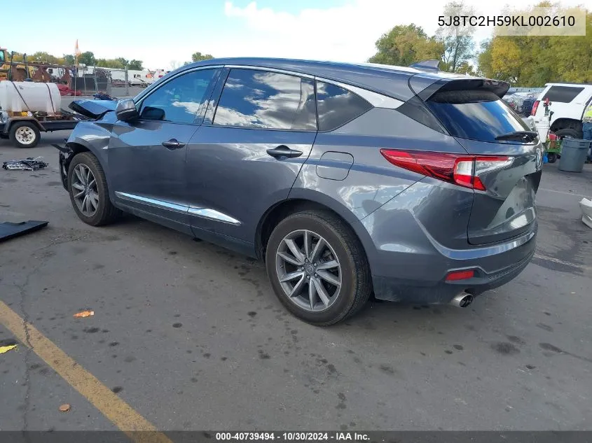 5J8TC2H59KL002610 2019 Acura Rdx Technology Package