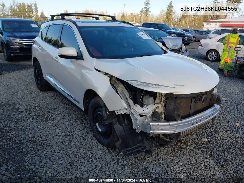 2019 Acura Rdx Standard VIN: 5J8TC2H38KL044555 Lot: 40744890