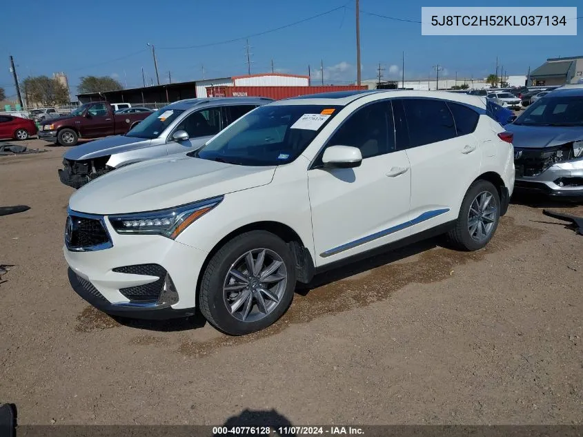 2019 Acura Rdx Technology Package VIN: 5J8TC2H52KL037134 Lot: 40776128