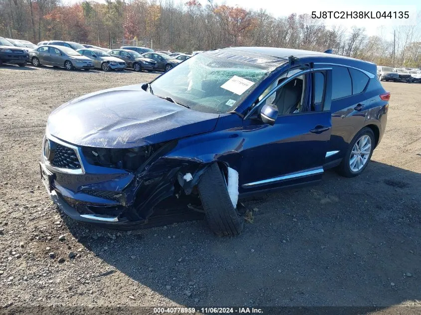 2019 Acura Rdx Standard VIN: 5J8TC2H38KL044135 Lot: 40778959