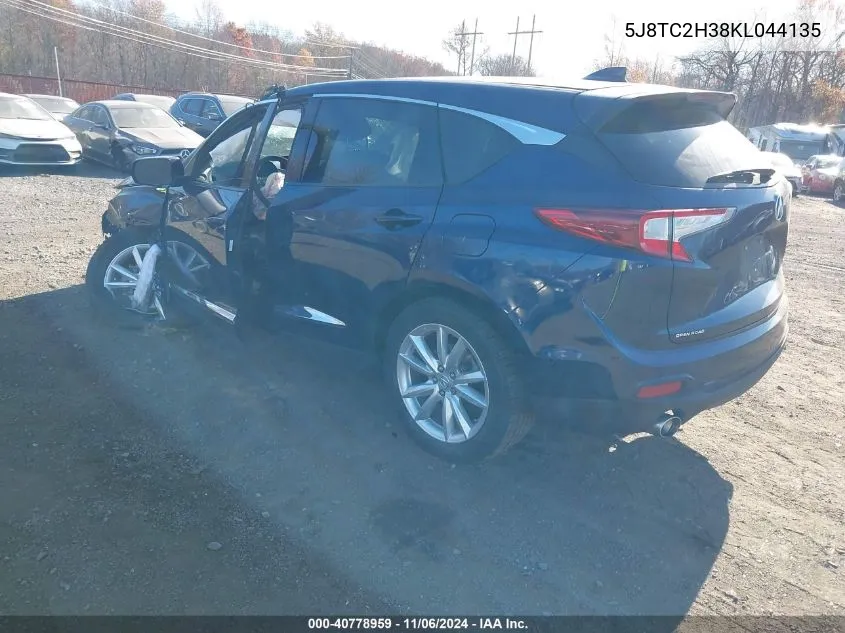 2019 Acura Rdx Standard VIN: 5J8TC2H38KL044135 Lot: 40778959