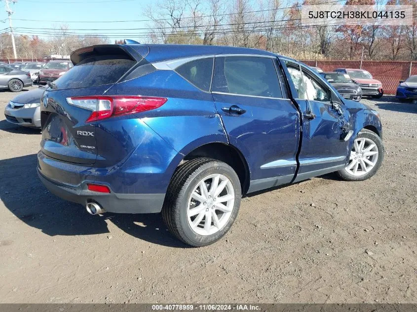 2019 Acura Rdx Standard VIN: 5J8TC2H38KL044135 Lot: 40778959