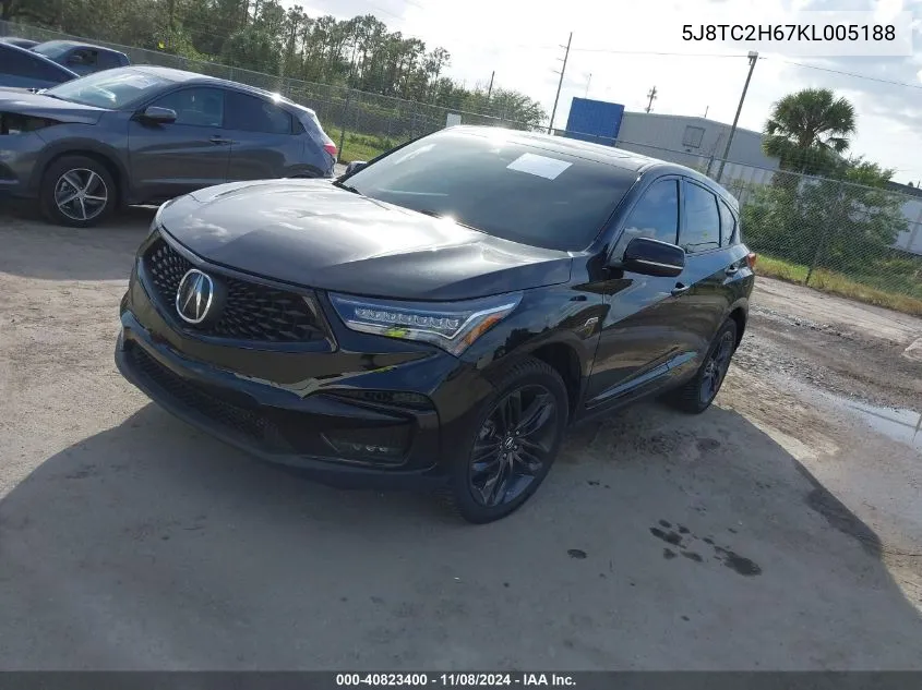 2019 Acura Rdx A-Spec Package VIN: 5J8TC2H67KL005188 Lot: 40823400