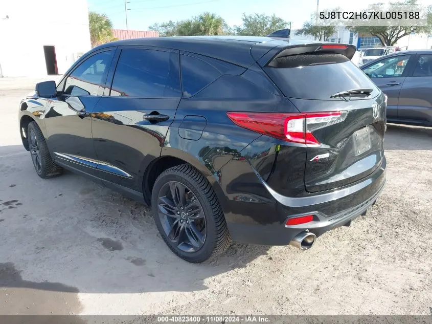 2019 Acura Rdx A-Spec Package VIN: 5J8TC2H67KL005188 Lot: 40823400