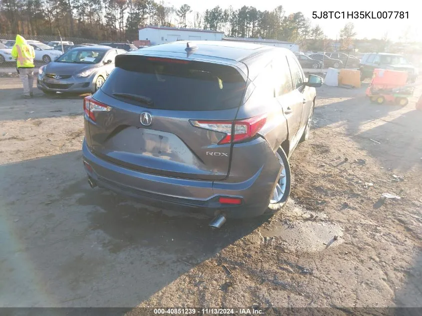 2019 Acura Rdx Standard VIN: 5J8TC1H35KL007781 Lot: 40851239