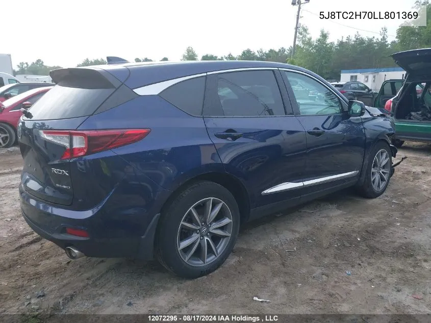 2020 Acura Rdx VIN: 5J8TC2H70LL801369 Lot: 12072295