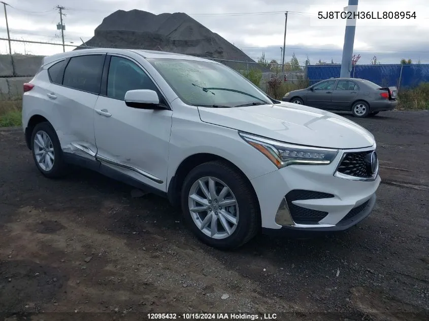 2020 Acura Rdx VIN: 5J8TC2H36LL808954 Lot: 12095432