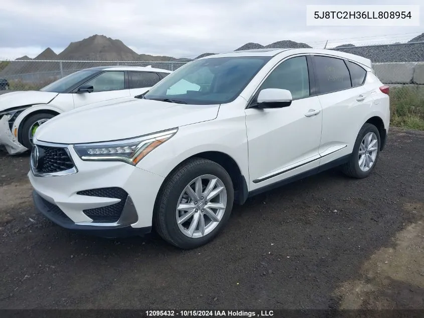 2020 Acura Rdx VIN: 5J8TC2H36LL808954 Lot: 12095432