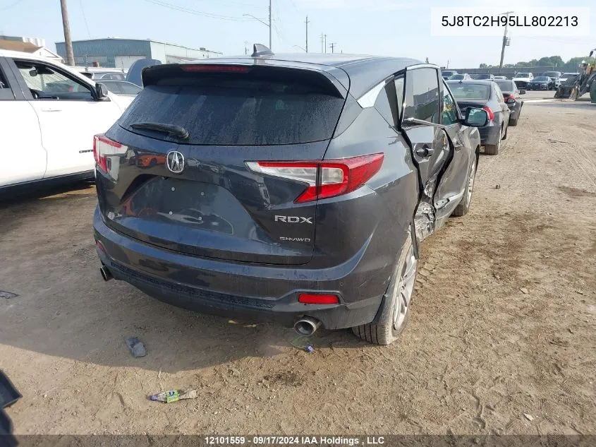 2020 Acura Rdx VIN: 5J8TC2H95LL802213 Lot: 12101559