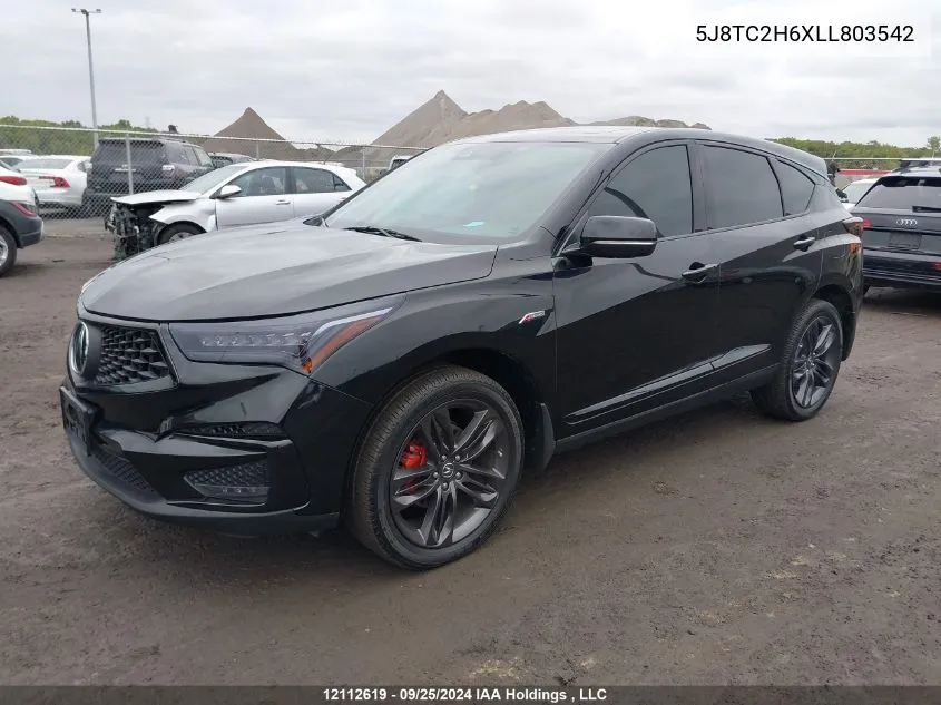 2020 Acura Rdx A-Spec VIN: 5J8TC2H6XLL803542 Lot: 12112619