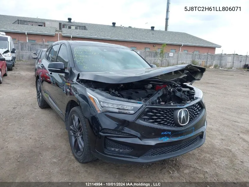 2020 Acura Rdx VIN: 5J8TC2H61LL806071 Lot: 12114954