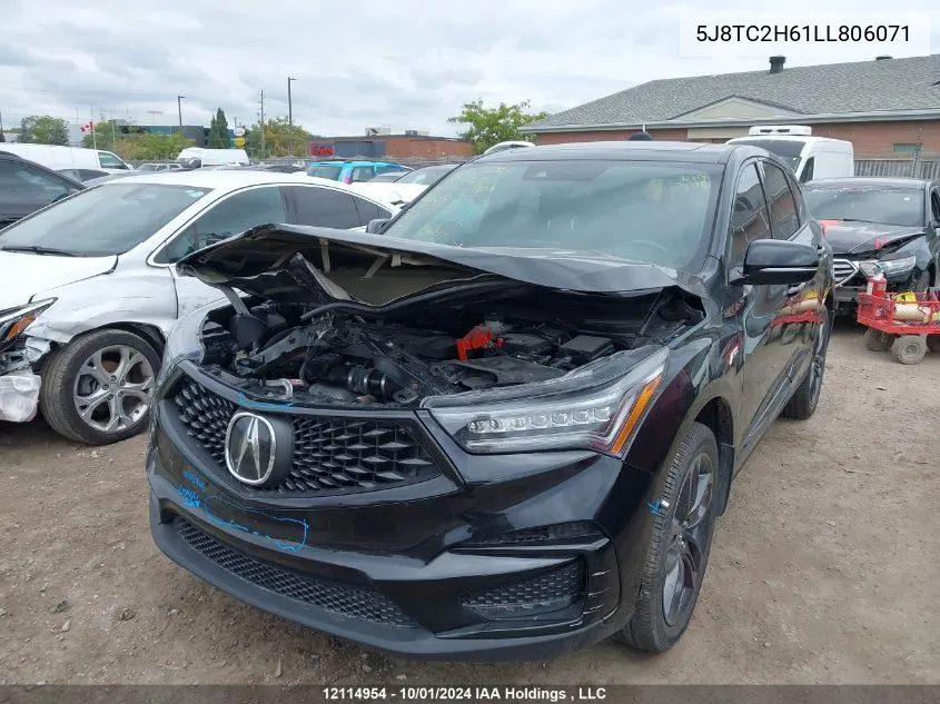 2020 Acura Rdx VIN: 5J8TC2H61LL806071 Lot: 12114954