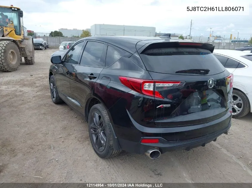 2020 Acura Rdx VIN: 5J8TC2H61LL806071 Lot: 12114954