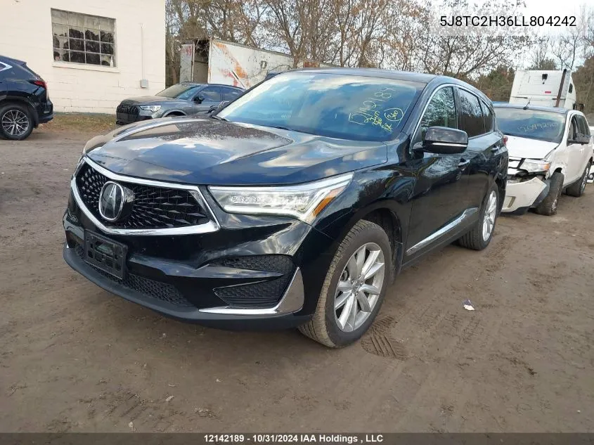 2020 Acura Rdx VIN: 5J8TC2H36LL804242 Lot: 12142189