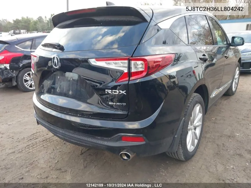 2020 Acura Rdx VIN: 5J8TC2H36LL804242 Lot: 12142189