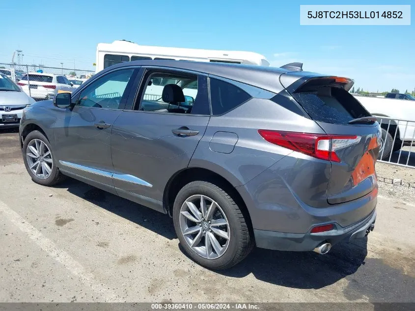 2020 Acura Rdx Technology Package VIN: 5J8TC2H53LL014852 Lot: 39360410