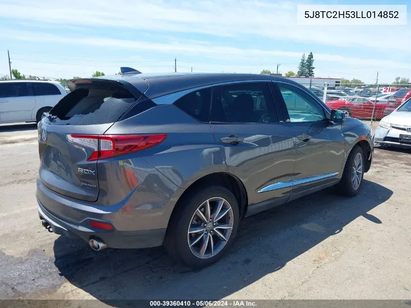 2020 Acura Rdx Technology Package VIN: 5J8TC2H53LL014852 Lot: 39360410