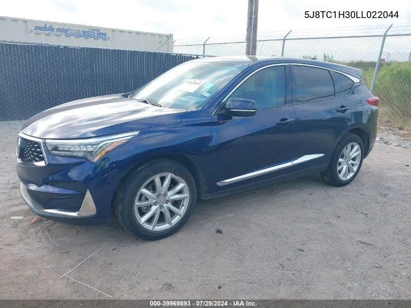 2020 Acura Rdx VIN: 5J8TC1H30LL022044 Lot: 39969893