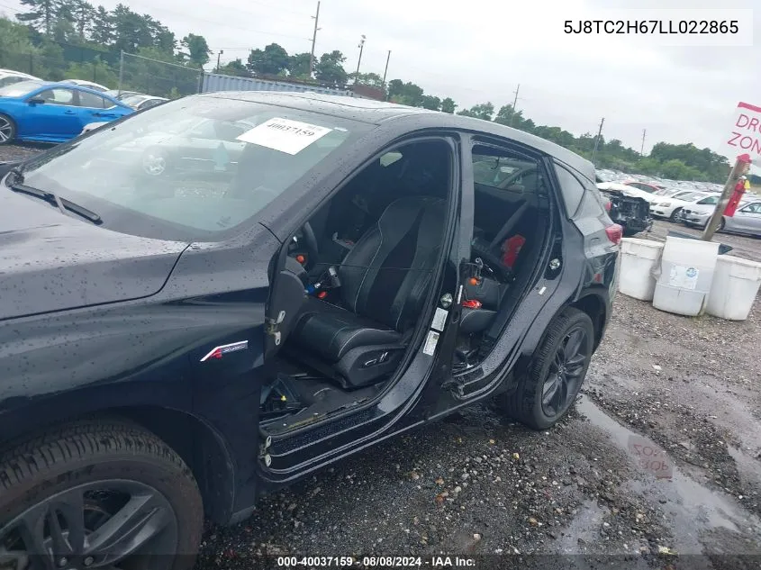 2020 Acura Rdx A-Spec Package VIN: 5J8TC2H67LL022865 Lot: 40037159