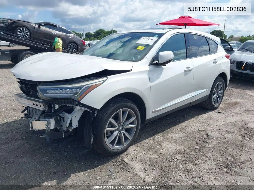 5J8TC1H58LL002836 2020 Acura Rdx Technology